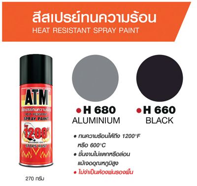 สีสเปรย์ ATM ทนความร้อน (HEAT RESISTANT SPRAY PAINT)