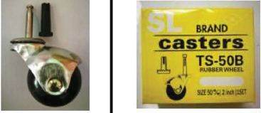 ล้อบอล PVC SL แบบกิ๊บ มีปลอก (ชุบซิ้งค์)