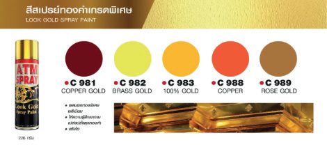 สีสเปรย์ ATM ทองคำเกรดพิเศษ (LOOK GOLD SPRAY PAINT)